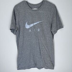 Nike Air Grey Metallic Silver Swoosh T-Shirt Shirt Top Mens Small The Nike‎ Tee